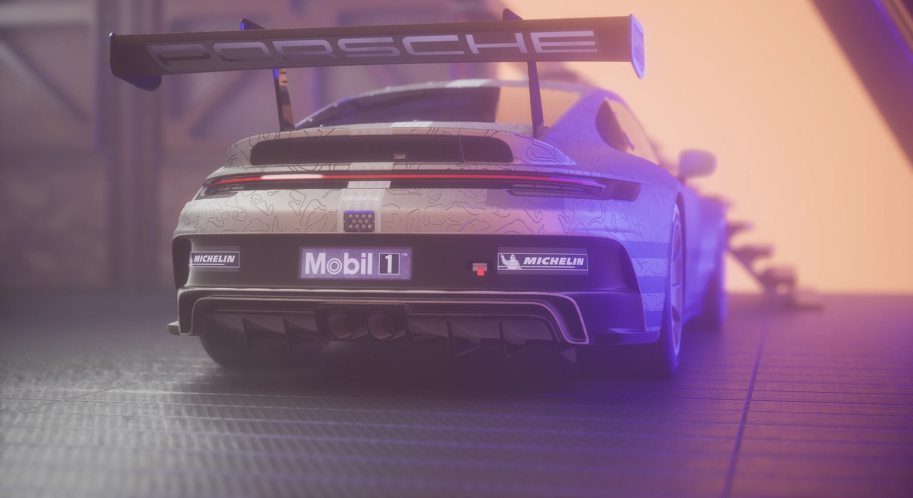 A cinematic Porsche showcase rendered inside a Univerce gallery space